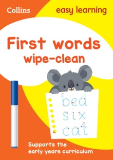 Collins Easy Learning Preschool  First Words Age 3-5 Wipe Clean Activity Book: Ideal for home learning (Collins Easy Learning Preschool) - Collins Easy Learning (Other book format) 13-03-2017 