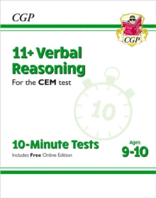 11+ CEM 10-Minute Tests: Verbal Reasoning - Ages 9-10 (with Online Edition) - CGP Books; CGP Books (Paperback) 14-01-2019 