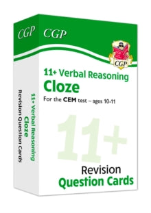 New 11+ CEM Revision Question Cards: Verbal Reasoning Cloze - Ages 10-11 - CGP Books; CGP Books (Mixed media product) 22-05-2020 