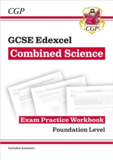 CGP Edexcel GCSE Combined Science  GCSE Combined Science Edexcel Exam Practice Workbook - Foundation (includes answers) - CGP Books; CGP Books (Paperback) 06-12-2022 