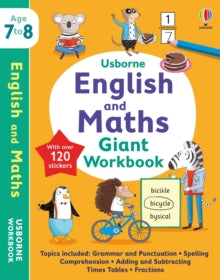 Usborne Workbooks  Usborne English and Maths Giant Workbook 7-8 - Elisa Paganelli; Holly Bathie; Jane Bingham (Paperback) 01-09-2022 