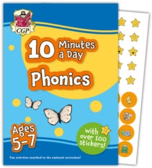 CGP KS1 Activity Books and Cards  10 Minutes a Day Phonics for Ages 5-7 (with over 100 stickers) - CGP Books; CGP Books (Paperback) 09-05-2023 