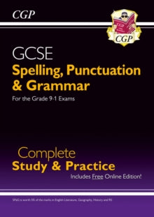 CGP GCSE SP&G  GCSE Spelling, Punctuation and Grammar Complete Study & Practice (with Online Edition) - CGP Books; CGP Books (Mixed media product) 31-01-2017 