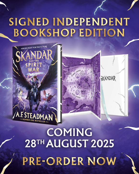 Skandar 5 Skandar and the Spirit War - Signed (Bookplate) Independent Edition with endpapers  and exclusive content- A.F. Steadman (Hardback) 28-08-2025