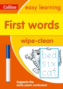 Collins Easy Learning Preschool  First Words Age 3-5 Wipe Clean Activity Book: Ideal for home learning (Collins Easy Learning Preschool) - Collins Easy Learning (Other book format) 13-03-2017 