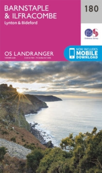 OS Landranger Map 180 Barnstaple & Ilfracombe, Lynton & Bideford - Ordnance Survey (Sheet map, folded) 24-02-2016 