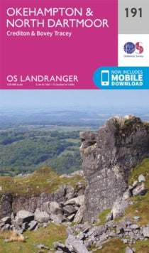 OS Landranger Map 191 Okehampton & North Dartmoor - Ordnance Survey (Sheet map, folded) 24-02-2016 