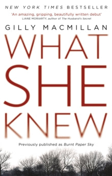What She Knew: The worldwide bestseller from the Richard & Judy Book Club author - Gilly Macmillan (Paperback) 02-03-2017 Short-listed for Edgar Award for Best Paperback Original 2016 (UK) and Waverton Good Read Award 2016 (UK).