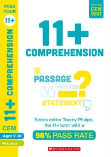 Pass Your 11+  11+ English Comprehension Practice and Assessment for the CEM Test Ages 09-10 - Tracey Phelps (Paperback) 04-02-2021 