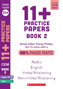 Pass Your 11+  11+ Practice Papers for the CEM Test Ages 10-11 - Book 2 - Tracey Phelps (Paperback) 03-06-2021 