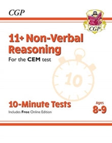 11+ CEM 10-Minute Tests: Non-Verbal Reasoning - Ages 8-9 (with Online Edition) - CGP Books; CGP Books (Paperback) 14-01-2019 