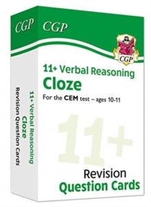 New 11+ CEM Revision Question Cards: Verbal Reasoning Cloze - Ages 10-11 - CGP Books; CGP Books (Mixed media product) 22-05-2020 