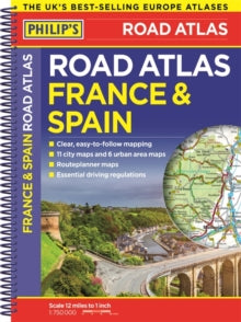 Philip's France and Spain Road Atlas - Philip's Maps (Spiral bound) 02-07-2020 