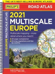 Philip's Road Atlases  2021 Philip's Multiscale Road Atlas Europe: (A4 Spiral binding) - Philip's Maps (Spiral bound) 02-04-2020 
